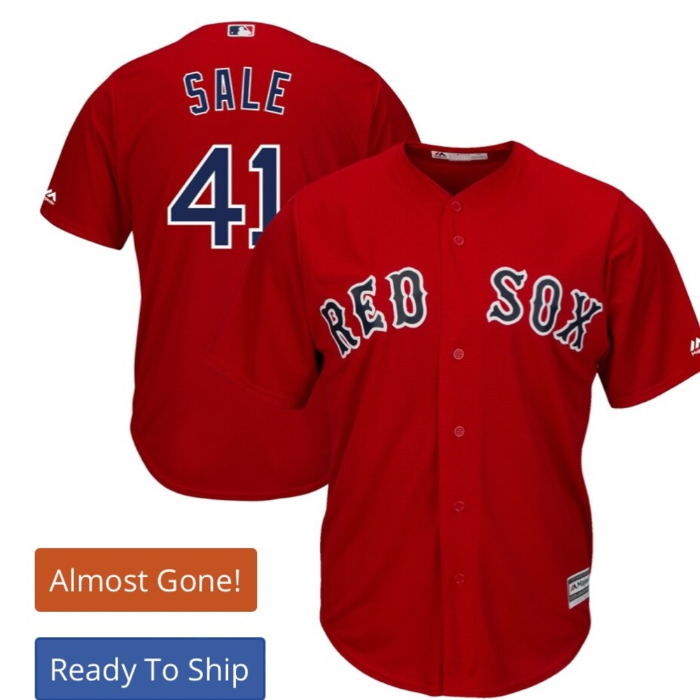 Chris Sale Boston Red Sox Majestic Alternate Cool Base Jersey - Red